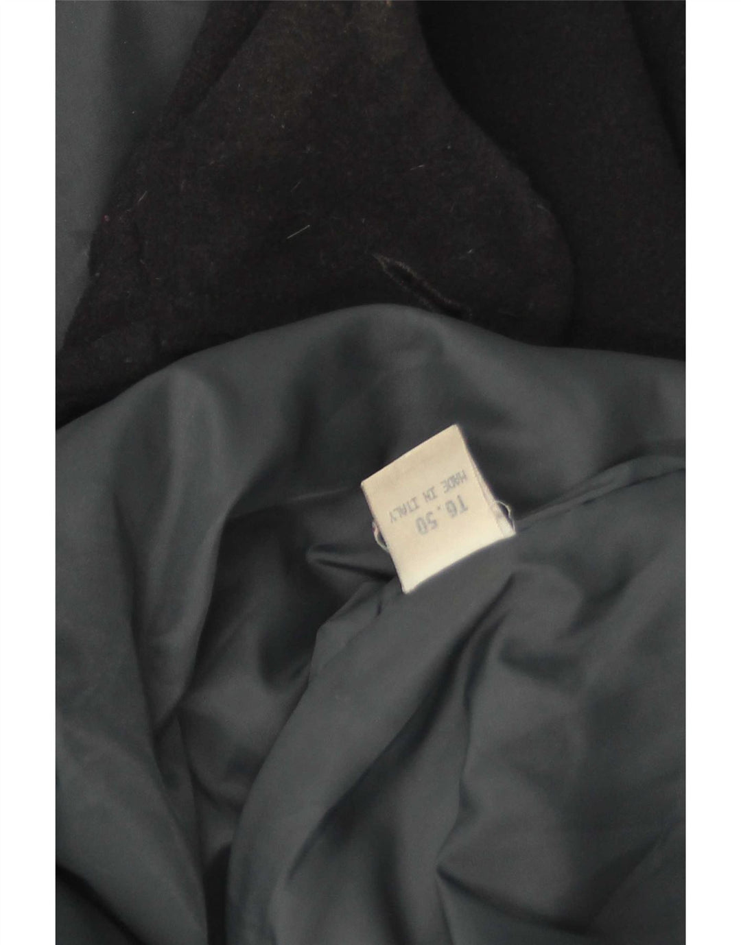 Vintage hombre con capucha Duffle Coat IT 50 lana azul marino grande