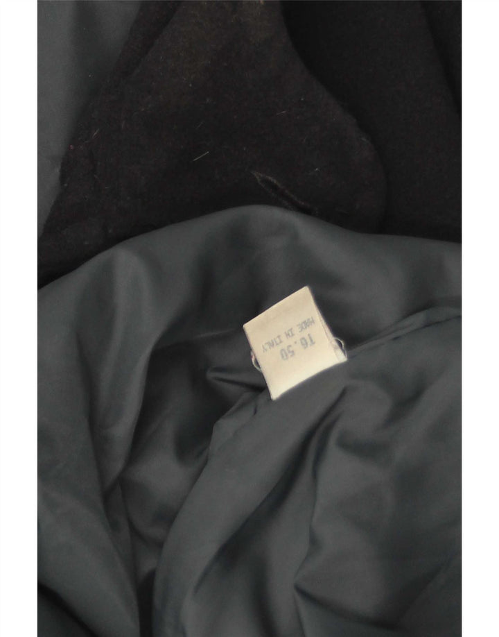 Vintage hombre con capucha Duffle Coat IT 50 lana azul marino grande
