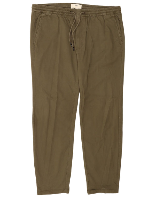 Marks & Spencer Pantalones cónicos para hombre XL W38 L29 Algodón caqui