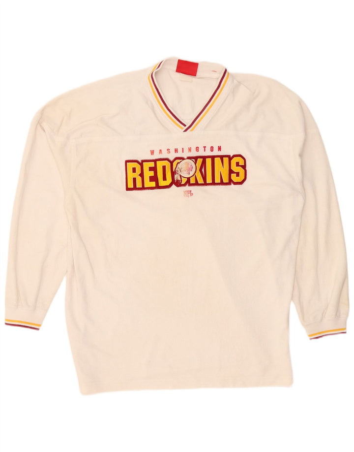 NFL Hombres Washington Redskins Gráfico Top Manga Larga XL Blanco
