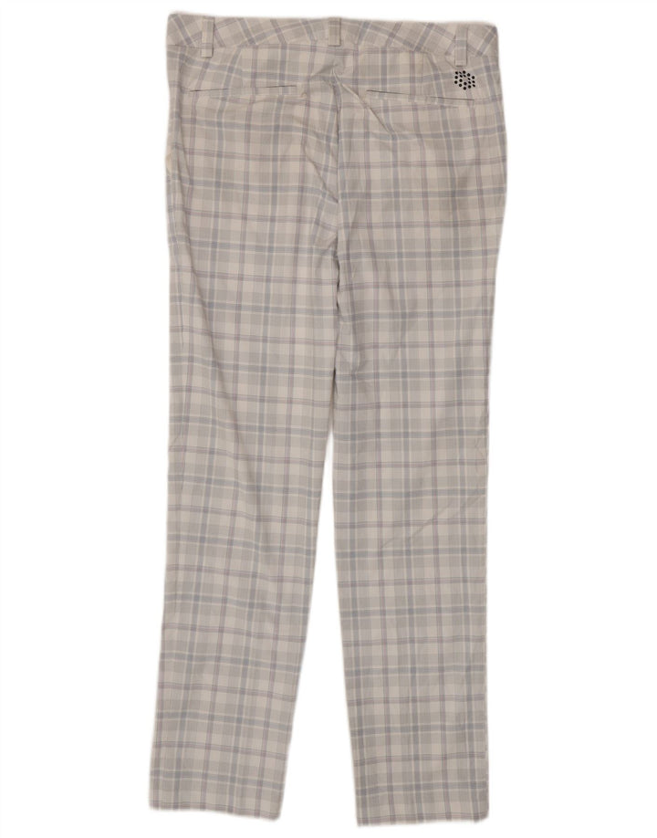 PUMA Pantalón chino ajustado para hombre W34 L34 Poliéster a cuadros blancos