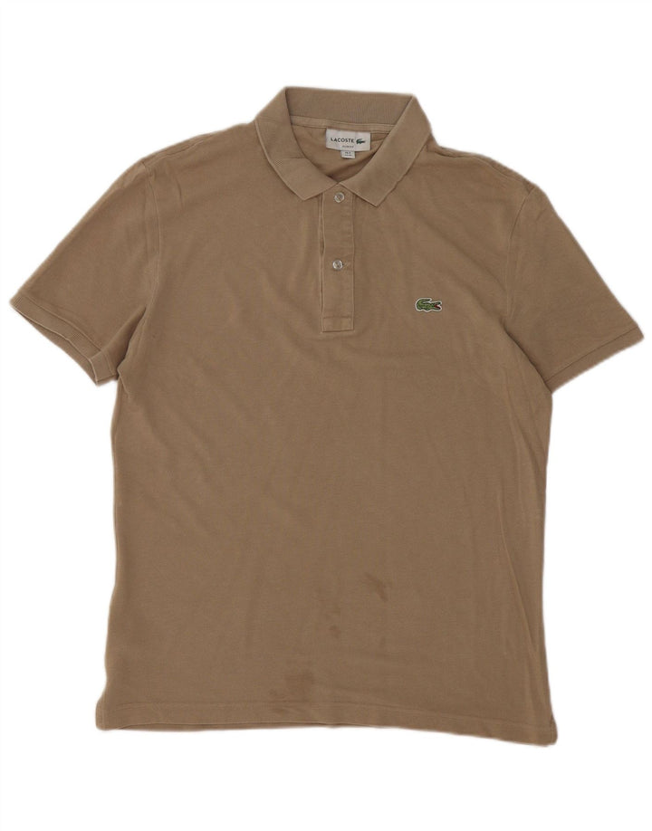 Lacoste Polo Slim Fit para hombre talla 4 algodón marrón medio