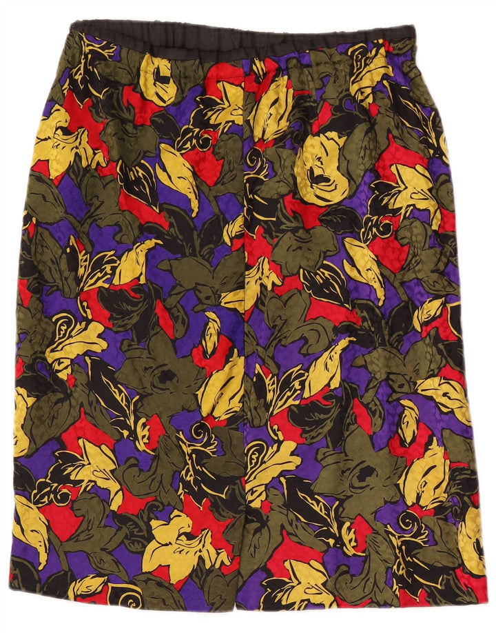 Falda recta vintage para mujer W30 mediana multicolor floral