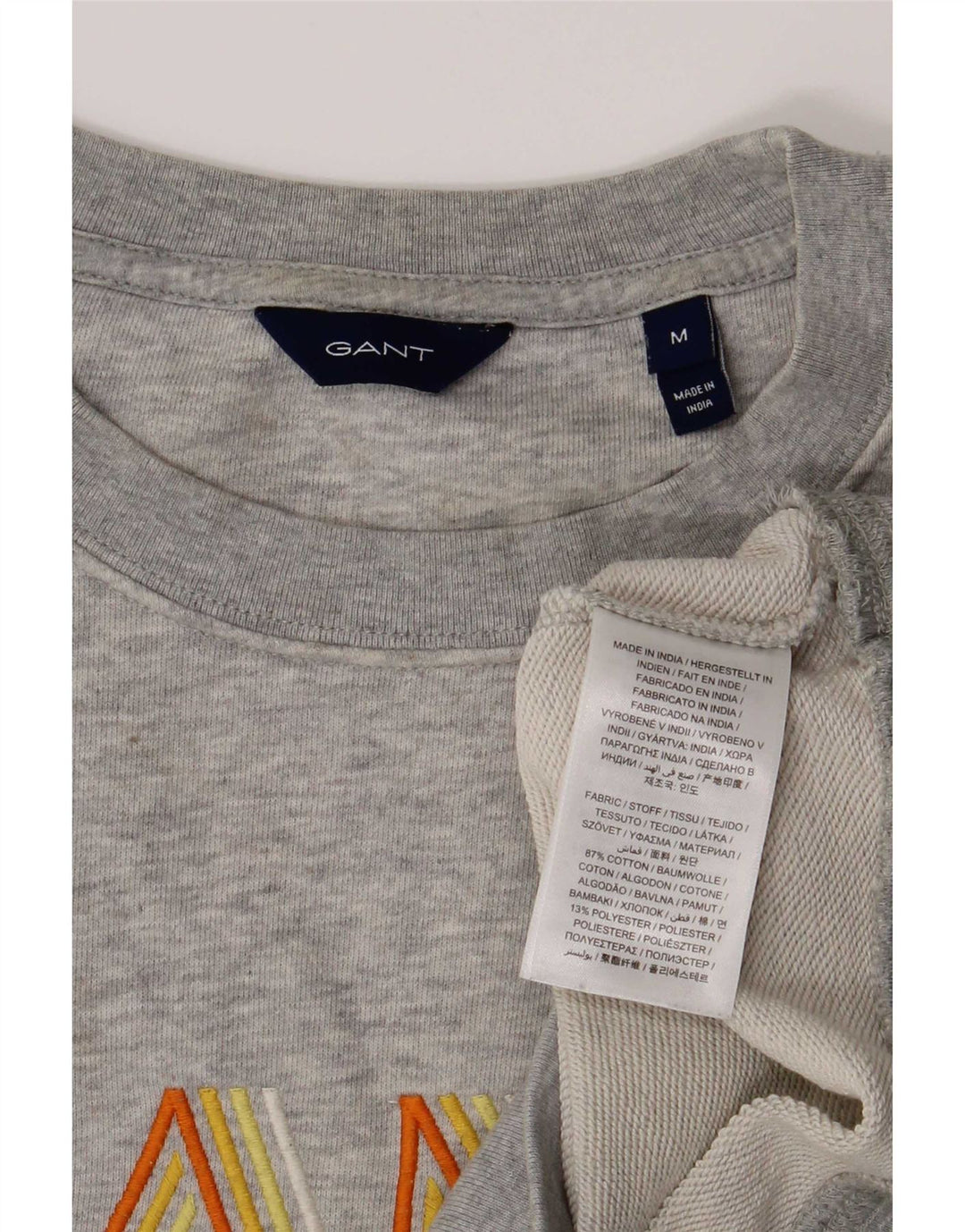 Gant Sudadera Gráfica para Mujer Jersey UK 44 Algodón Gris Medio