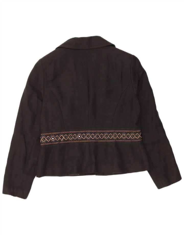 Marks & Spencer Chaqueta Blazer Autograph para Mujer UK 46 Grande Lino Negro