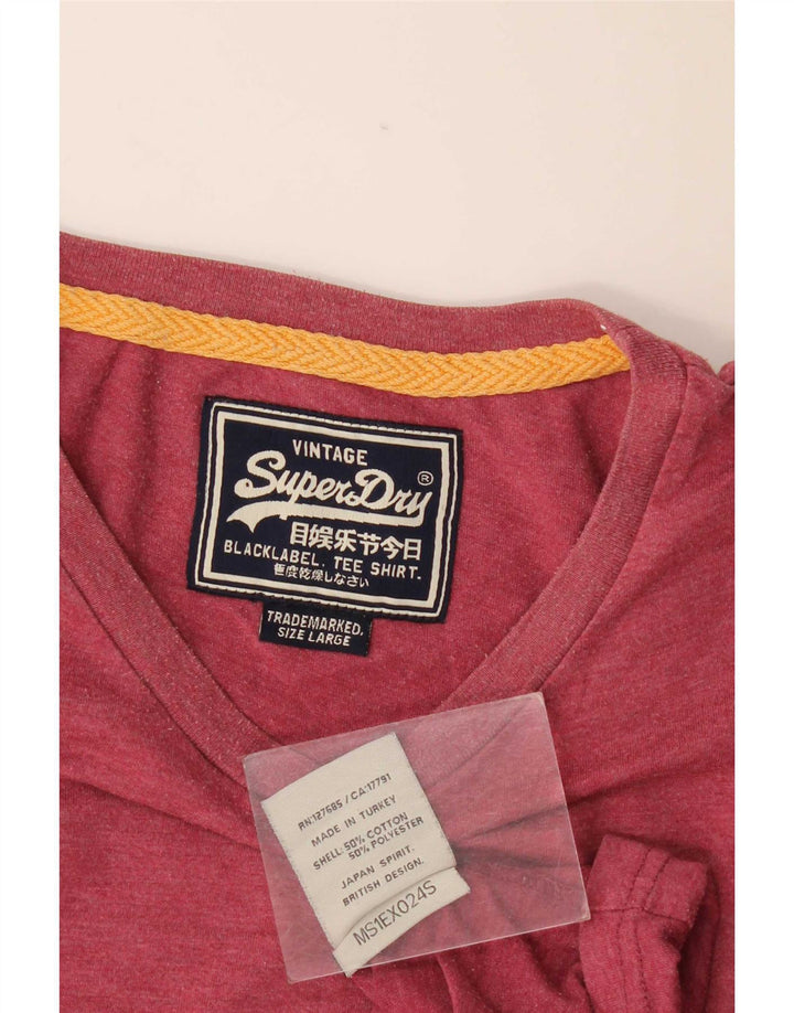 Superdry Camiseta gráfica para hombre Top grande de algodón rojo