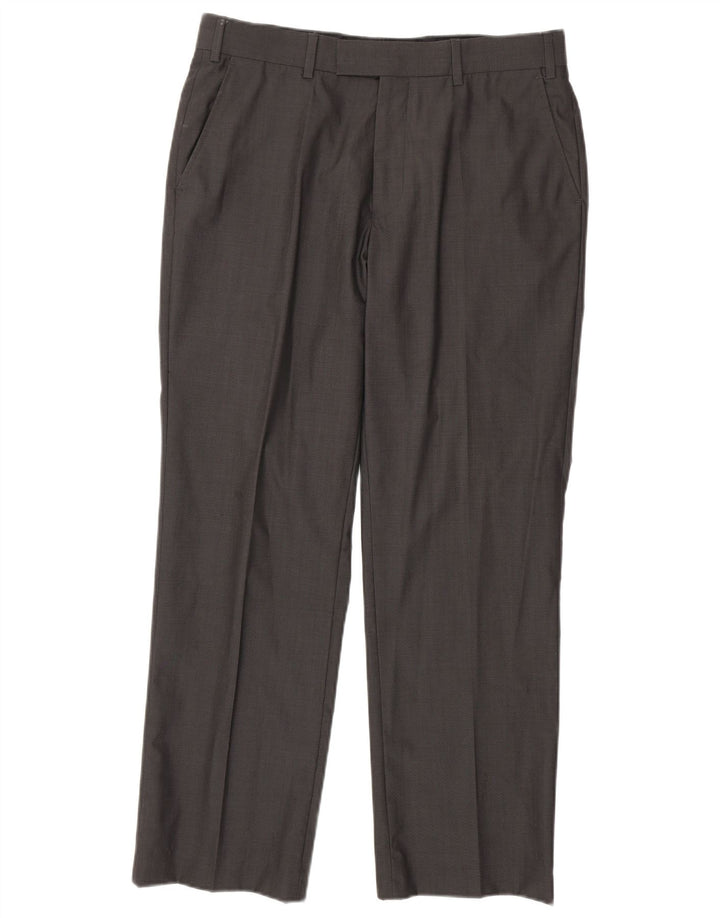 TED BAKER Pantalón de traje recto para hombre W34 L29 Gris