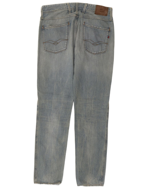 Replay Hombre Anbass Slim Jeans W34 L34 Algodón Azul