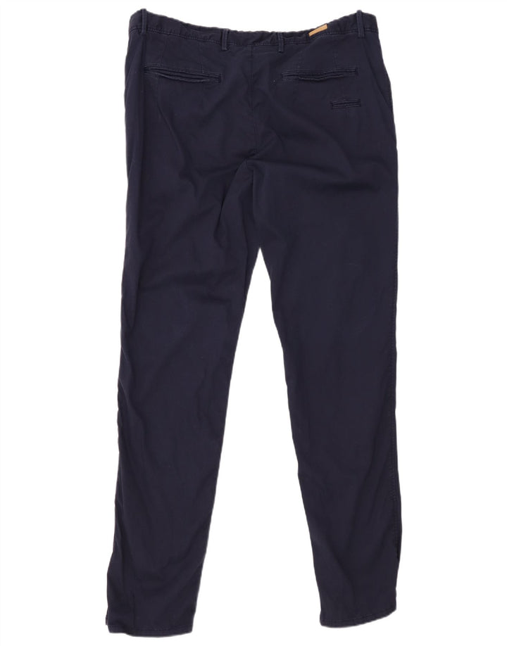 MASSIMO DUTTI Pantalón Chino Slim Hombre EU 46 XL W36 L32 Azul Marino Algodón