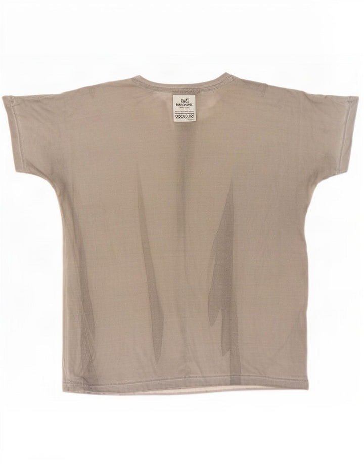 Diesel Hombre Camiseta Gráfica Top Grande Gris Algodón