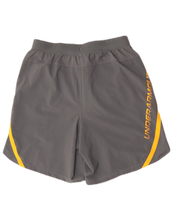 Under Armour Hombre Pantalones cortos deportivos con estampado de poliéster color block en gris medio