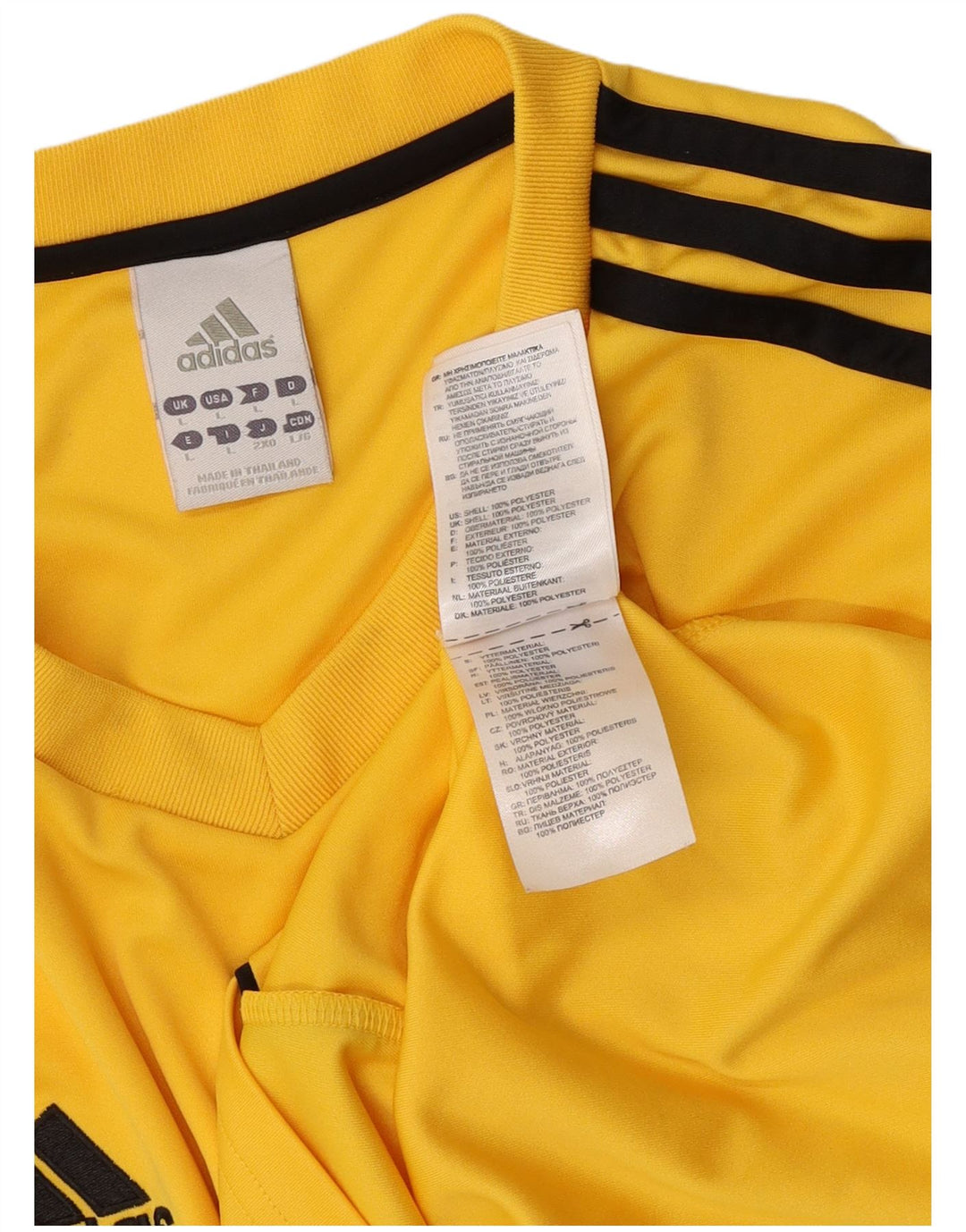Adidas Mens Climalite Camiseta Top Grande Poliéster Amarillo