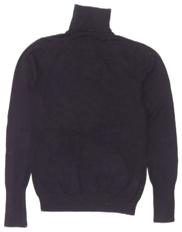 Zara Mujer Roll Neck Jumper Sweater UK 8 Small Azul Marino