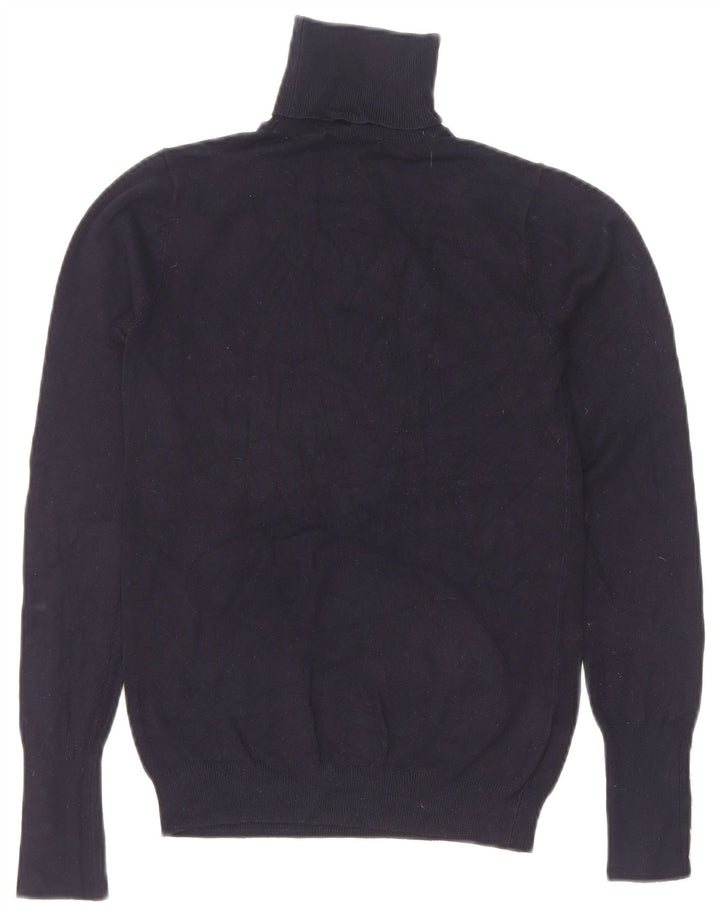 Zara Mujer Roll Neck Jumper Sweater UK 8 Small Azul Marino