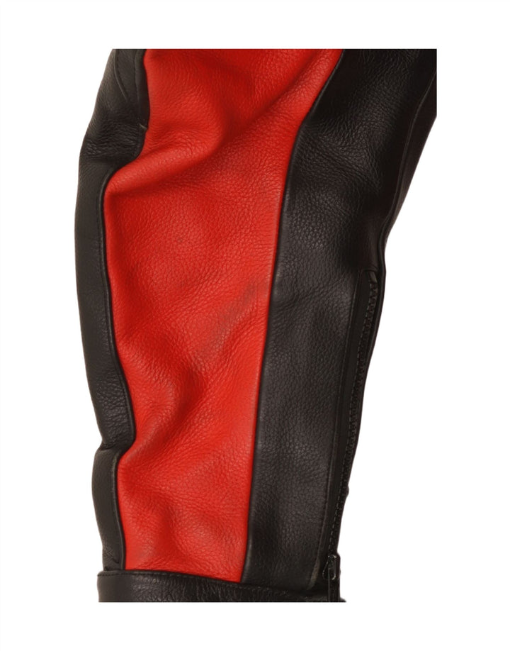 Vintage hombres cuero Racer chaqueta Reino Unido 40 gran bloque de color multicolor