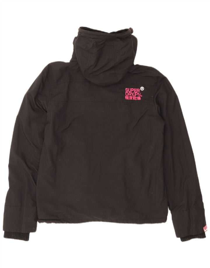 Superdry Chaqueta Cortavientos Con Capucha Gráfica Para Mujer UK 44 Medium Black Nylon