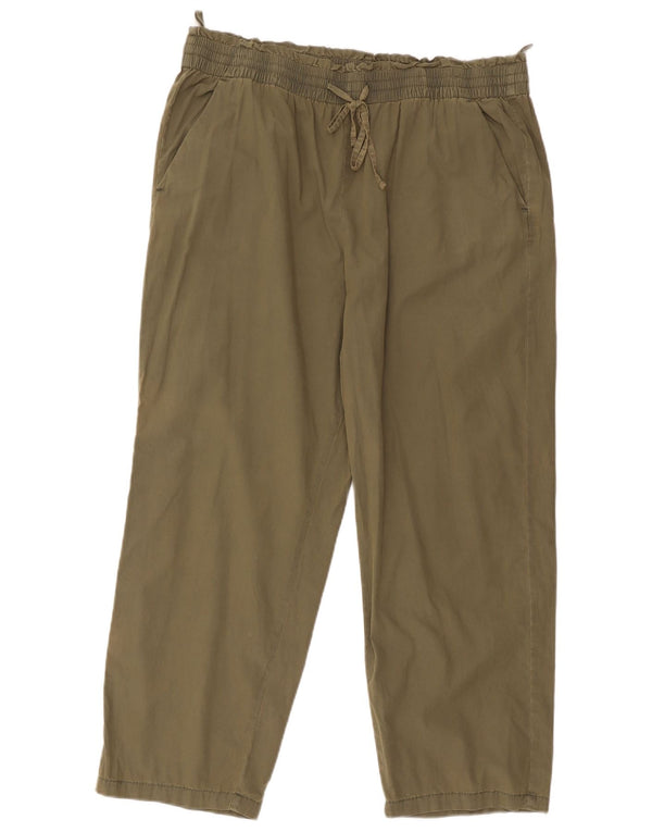 Marks & Spencer Pantalones Chinos Rectos para Mujer UK 18 XL W36 L26 Caqui
