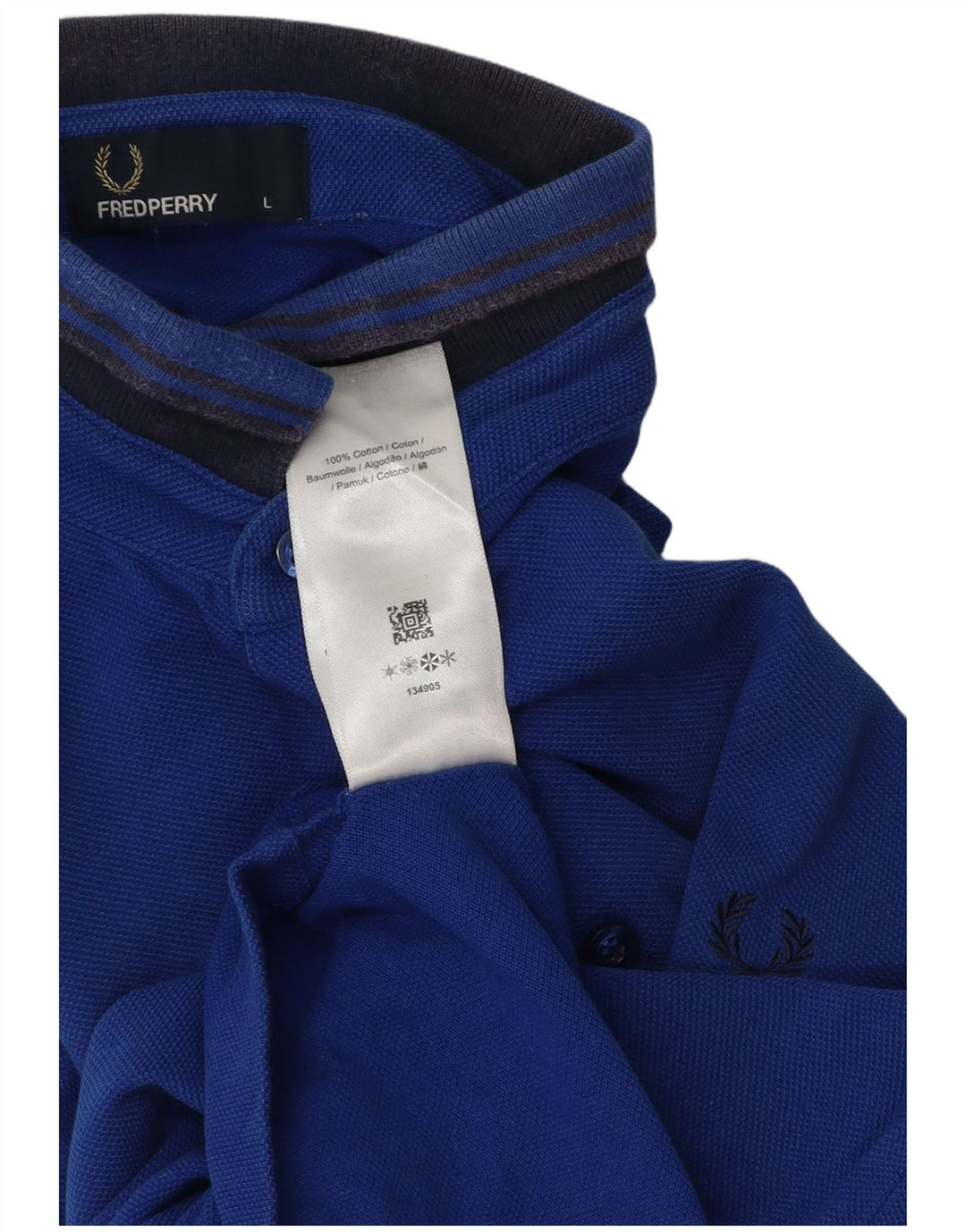 Fred Perry Polo Para Hombre De Algodón A Rayas Azul Grande