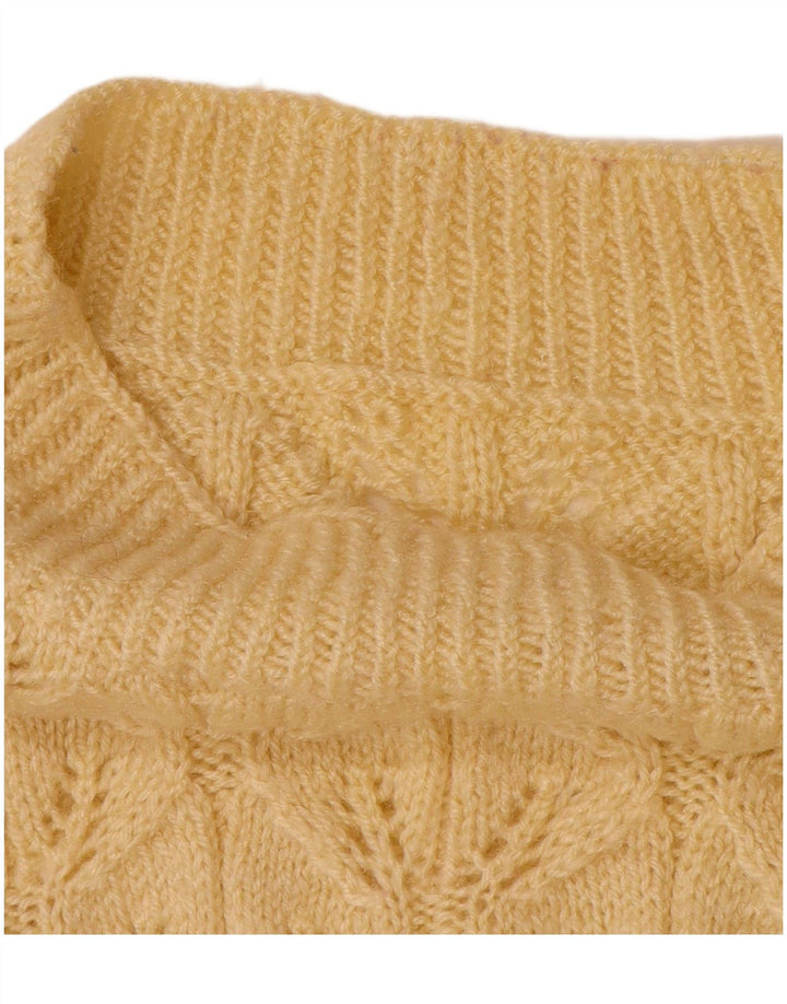 VINTAGE Mujer Cuello Tortuga Jersey Suéter Reino Unido 14 Grande Beige