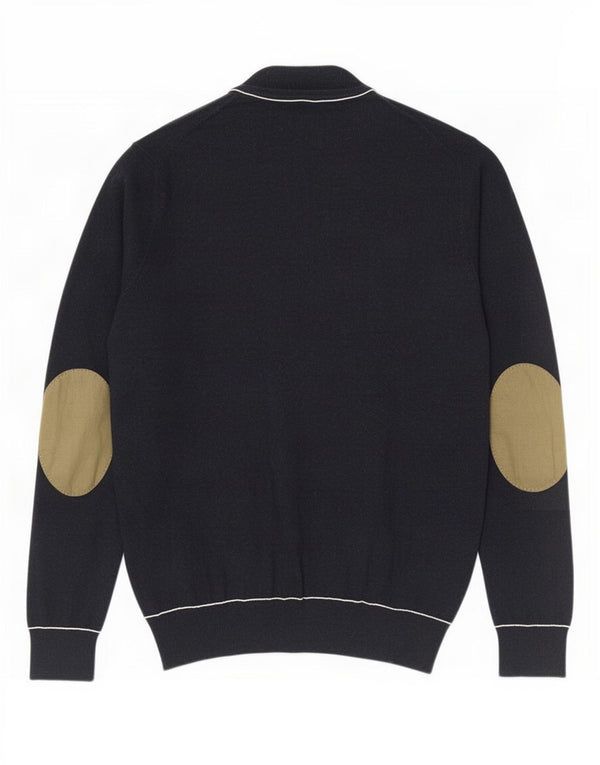 Massimo Dutti Jersey Cárdigan Hombre Mediano Azul Marino Algodón