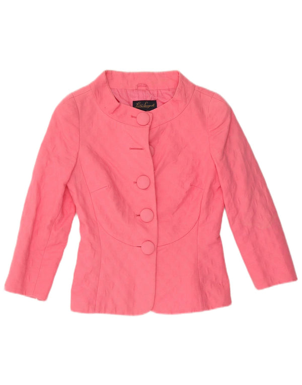 LUISA SPAGNOLI Chaqueta tipo blazer con 5 botones y manga 3/4 para mujer IT 40 Small Pink