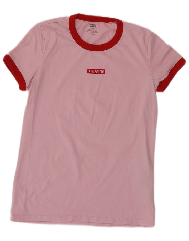 LEVI'S Camiseta gráfica extragrande para mujer UK 6 XS Algodón rosa