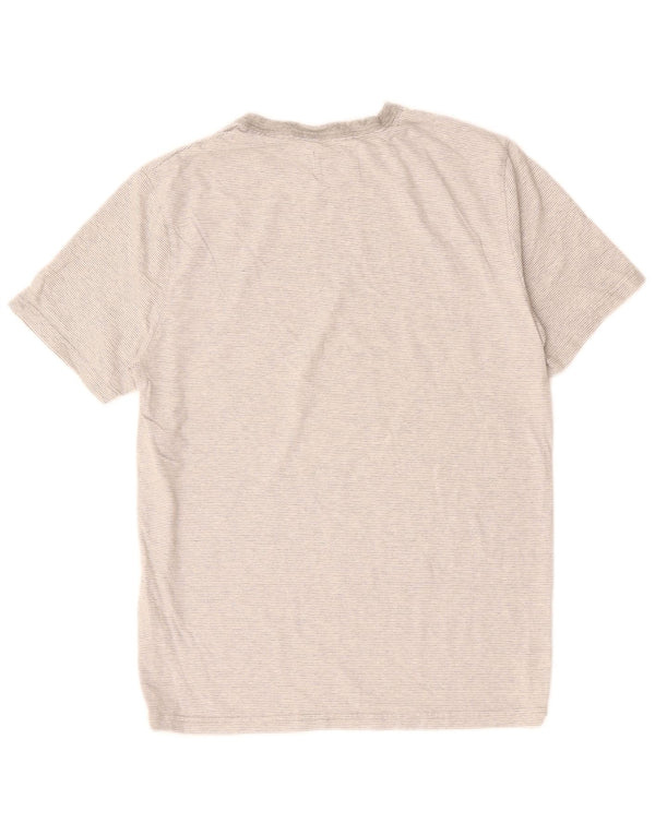 WHITE STUFF Camiseta para hombre Top de algodón a rayas gris medio