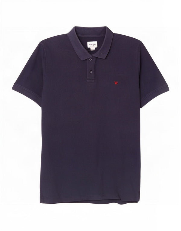 Wrangler Polo para hombre grande de algodón azul marino