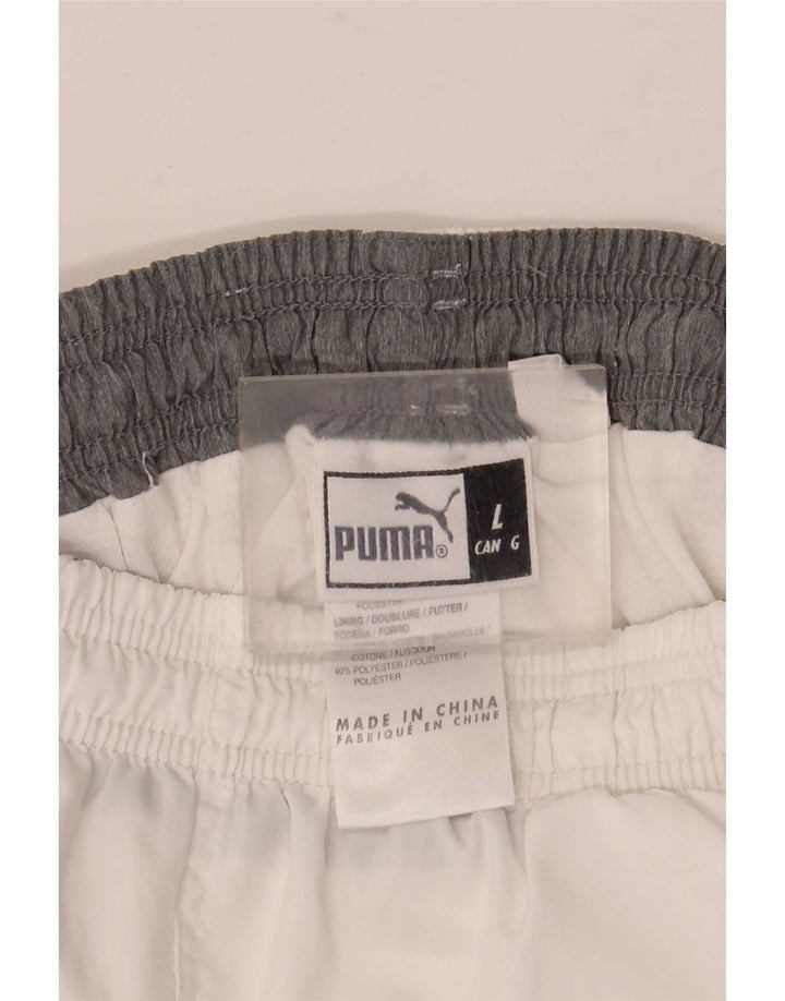 Puma Pantalones cortos deportivos para hombre poliéster blanco grande