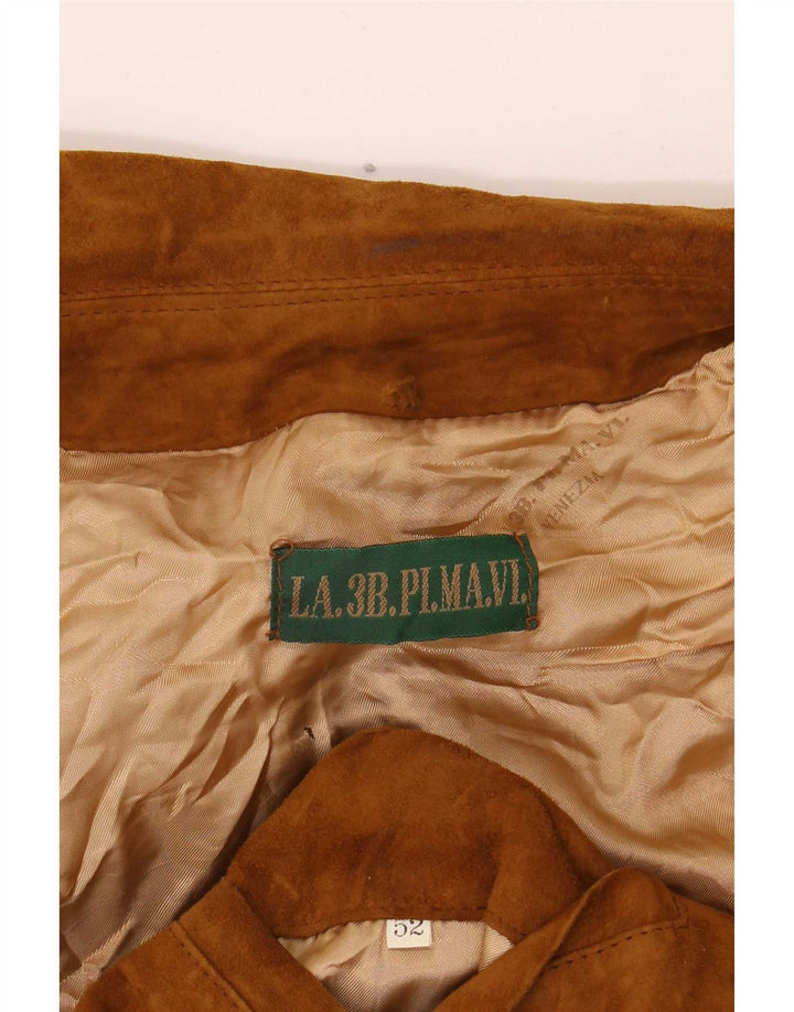 Vintage hombres ante chaqueta IT 52 marrón grande