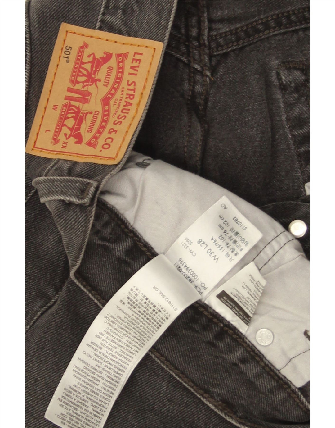 Levi's Vaqueros rectos 501 para hombre W30 L28 Algodón negro