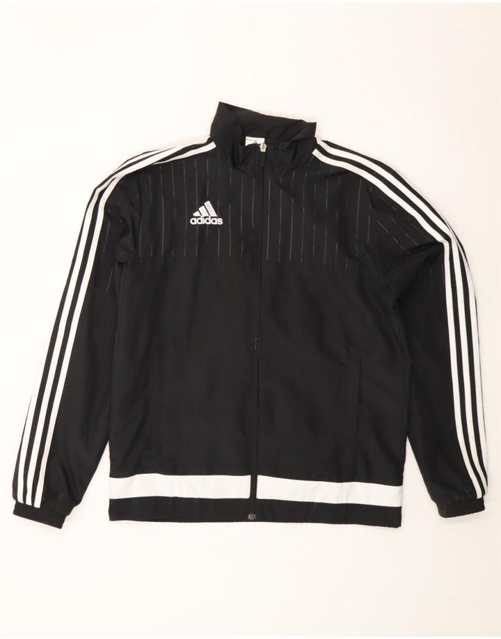 ADIDAS Hombre Chándal Top Chaqueta Pequeña Negro Colorblock Poliéster