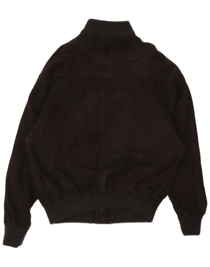 Vintage hombres ante bomber chaqueta IT 52 XL cuero negro