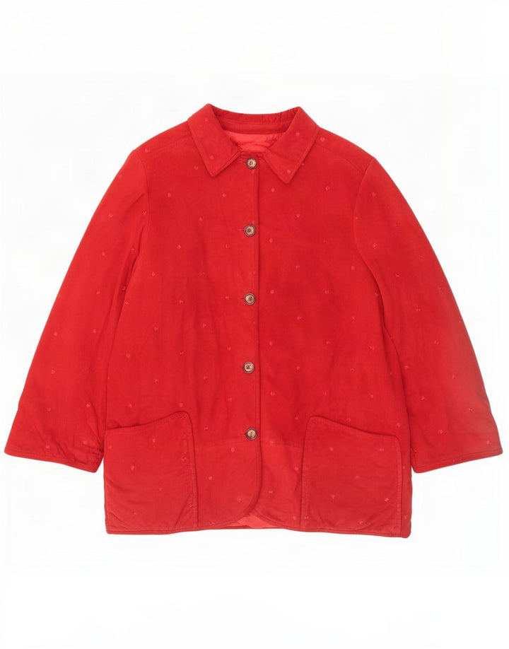 NVSCO Chaqueta de ante para mujer UK 18 XL Cuero rojo