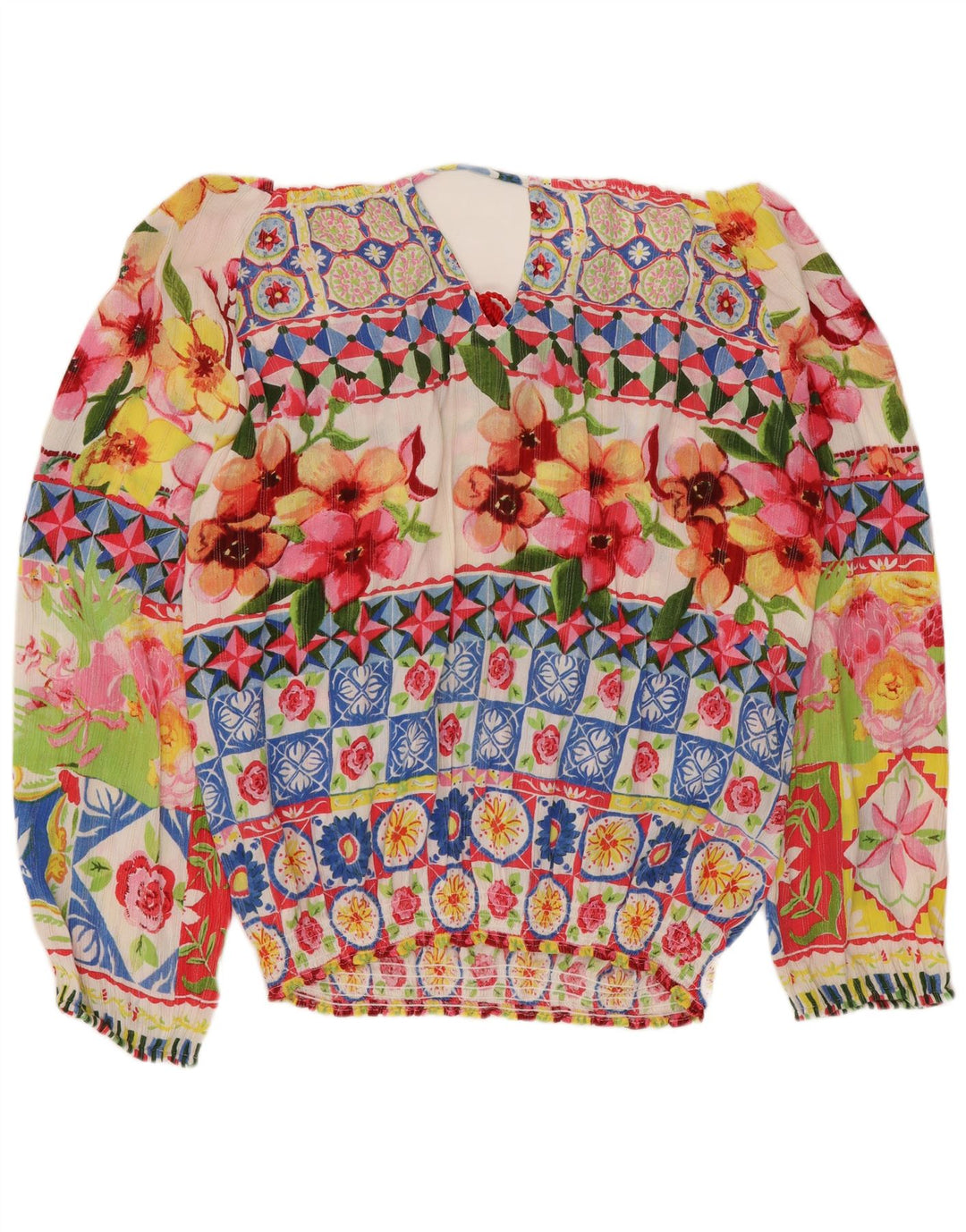 DESIGUAL Blusa extragrande para mujer UK 40 Grande Multicolor Floral