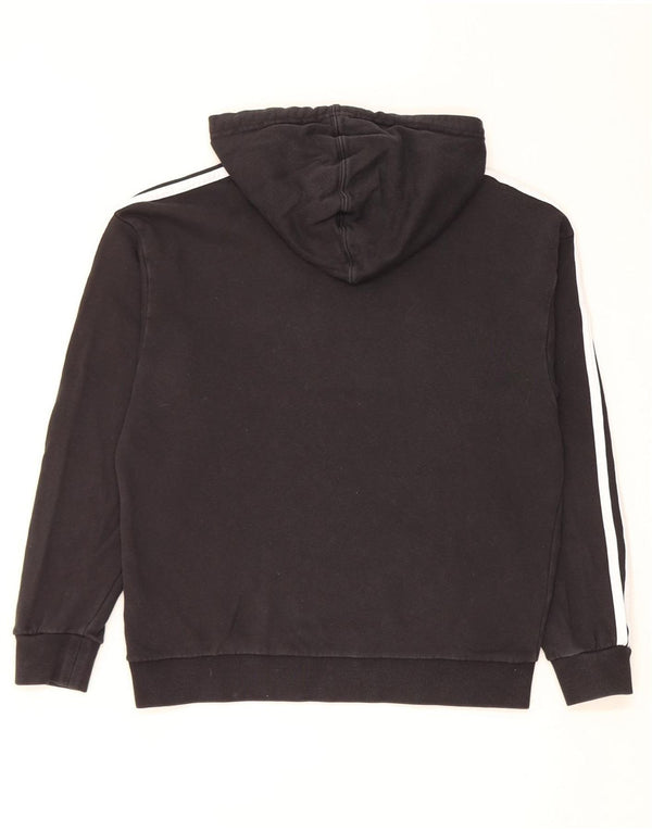 Adidas - Sudadera con capucha para mujer, diseño gráfico de gran tamaño, talla 6, XS, algodón negro