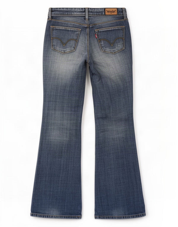Levi's Mujer 572 Vaqueros Bootcut Desgastados De Cintura Baja W28 L30 Algodón Azul