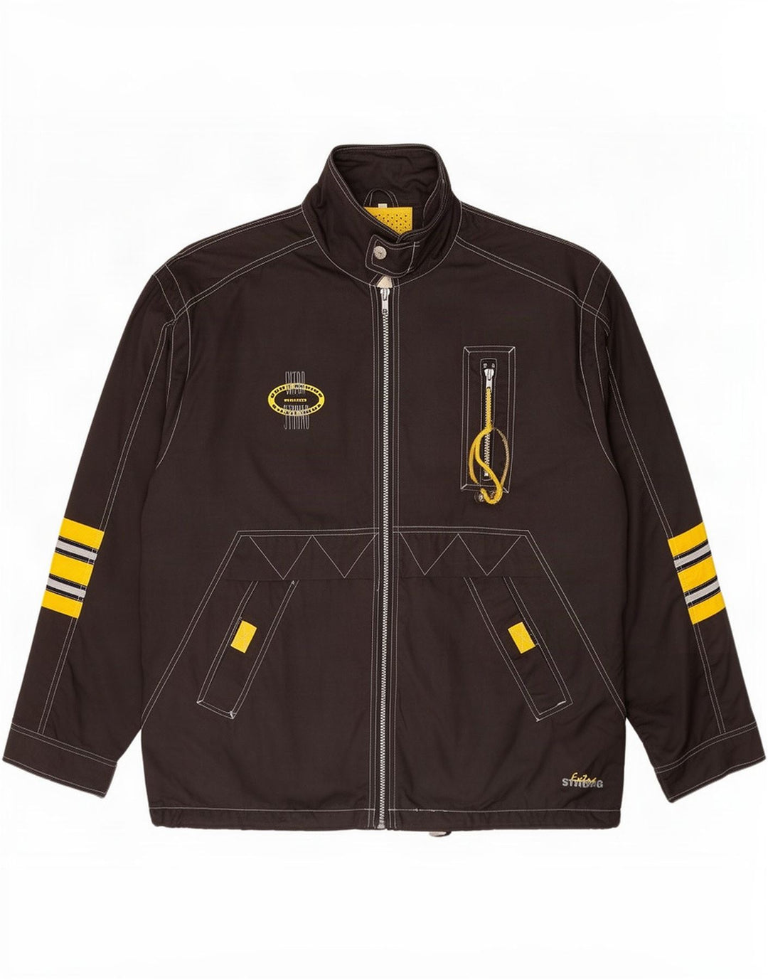Brugi Chaqueta de chándal para hombre IT 50 Large Negro Colorblock Poliéster