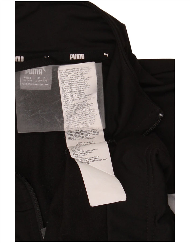 PUMA Chaqueta de chándal para niño 15-16 años Negro Poliéster color block