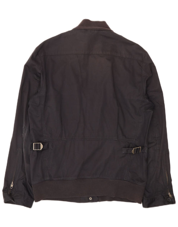 French Connection Chaqueta Bomber para Hombre UK 40 Grande Algodón Azul Marino