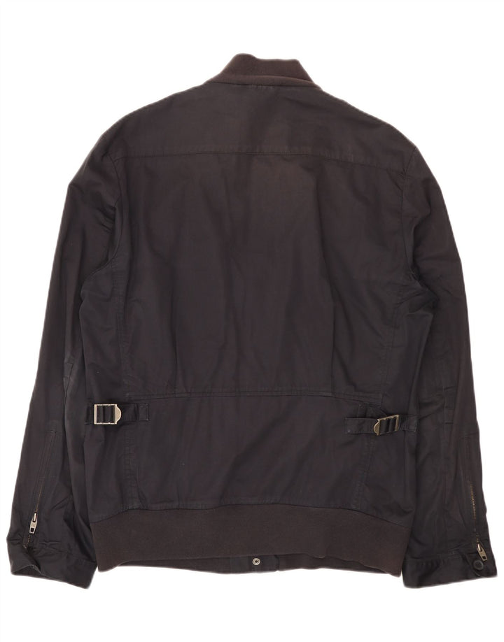 French Connection Chaqueta Bomber para Hombre UK 40 Grande Algodón Azul Marino
