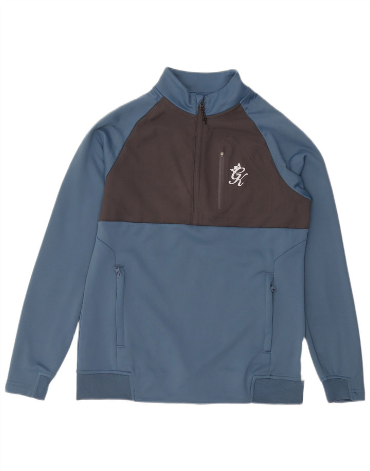 Gym King - Sudadera con cuello y cremallera para hombre, color azul pequeño