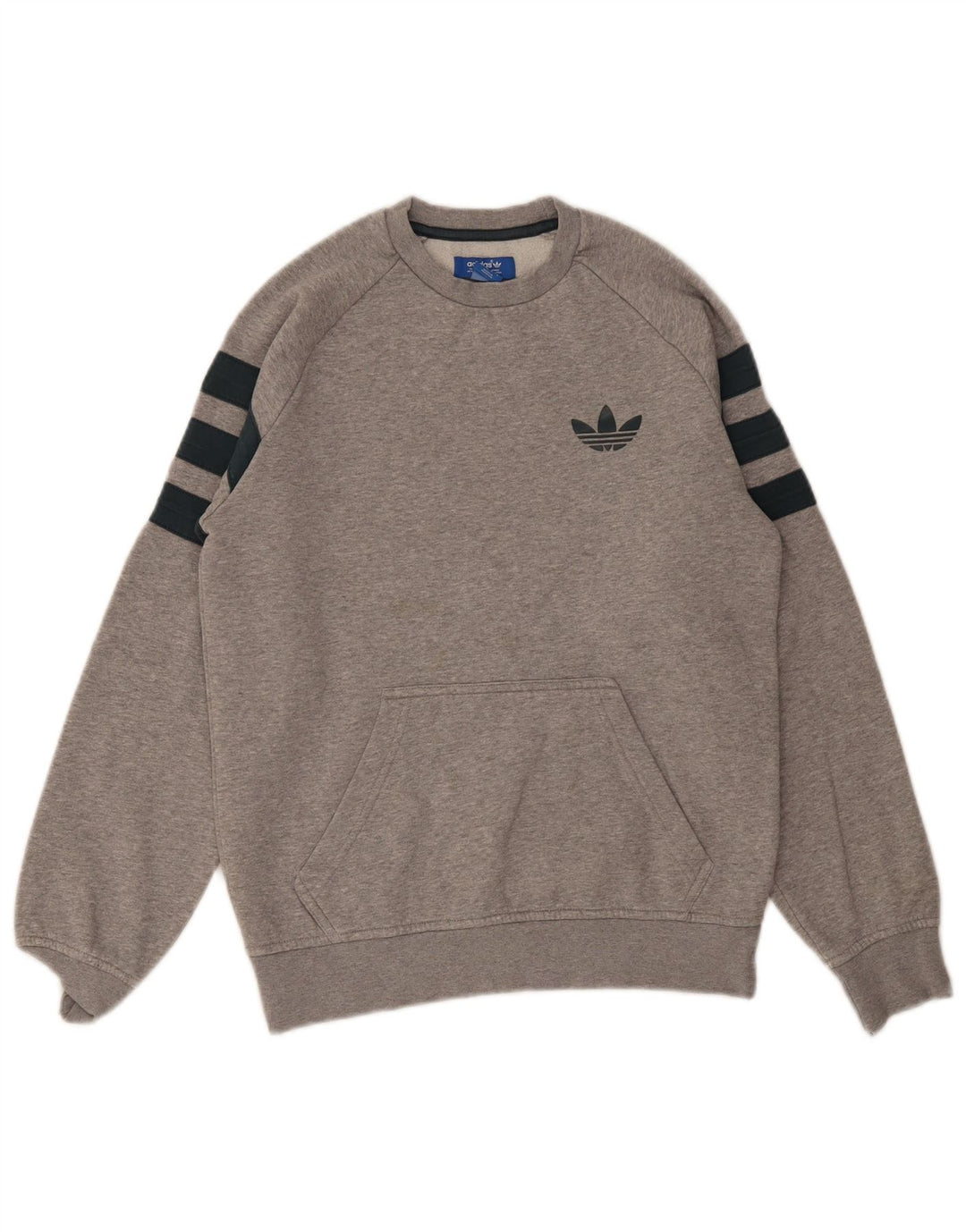 Adidas Hombre 3D Arc Sudadera Jumper Pequeño Gris Fair Isle Algodón