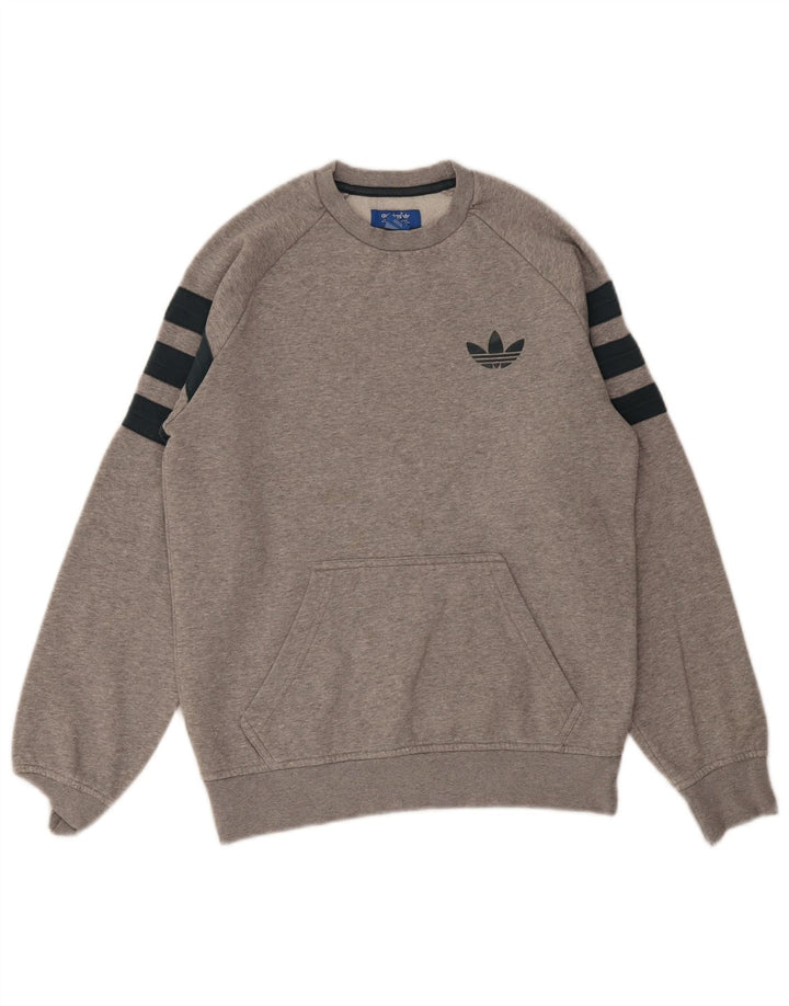 Adidas Hombre 3D Arc Sudadera Jumper Pequeño Gris Fair Isle Algodón
