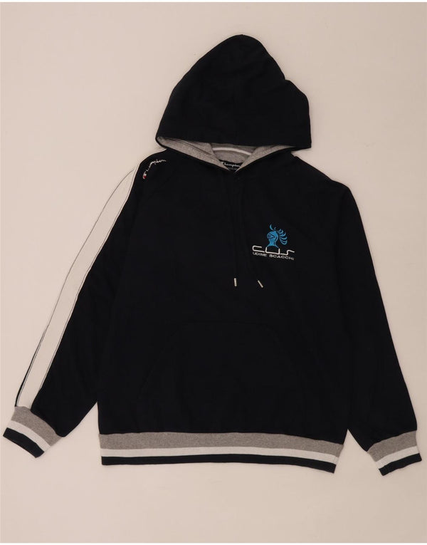 Champion Udine Scacochi Sudadera con capucha para hombre, talla grande, color azul marino