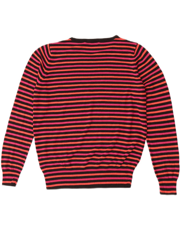 Marks & Spencer Jersey con Cuello Barco para Mujer UK 40 Mediano Rayas Rosas