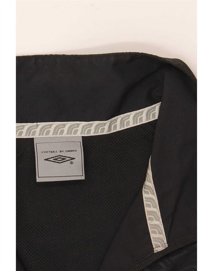 Umbro Hombre Chándal Top Chaqueta Grande Negro Geométrico Poliéster
