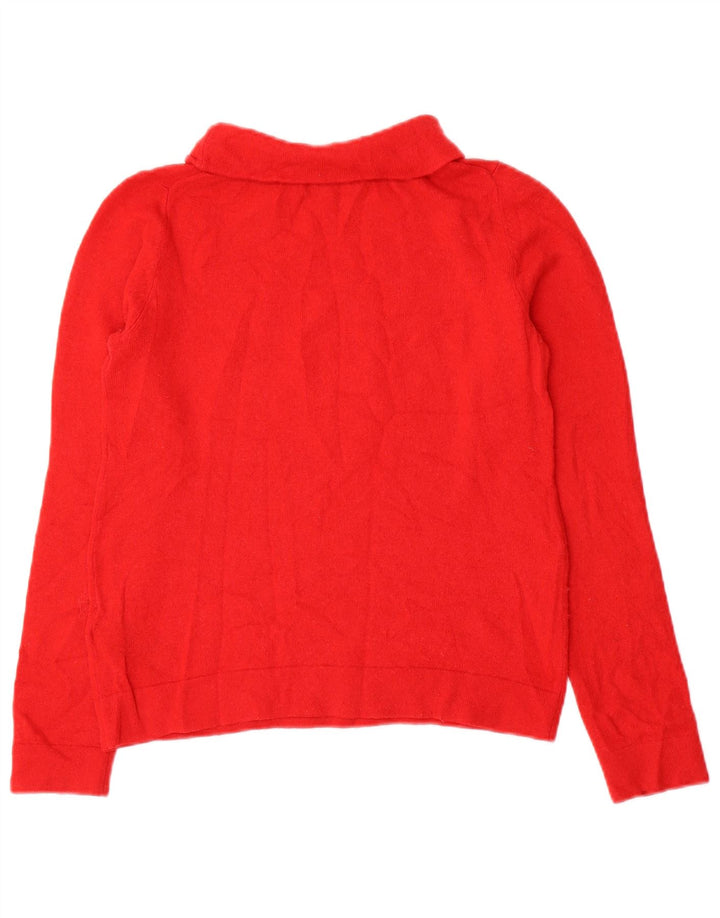 Hobbs Jersey de cuello vuelto para mujer UK 10 Small Red Wool