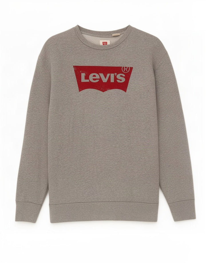 Levi's Hombre Sudadera Gráfica Jumper De Algodón Gris Medio
