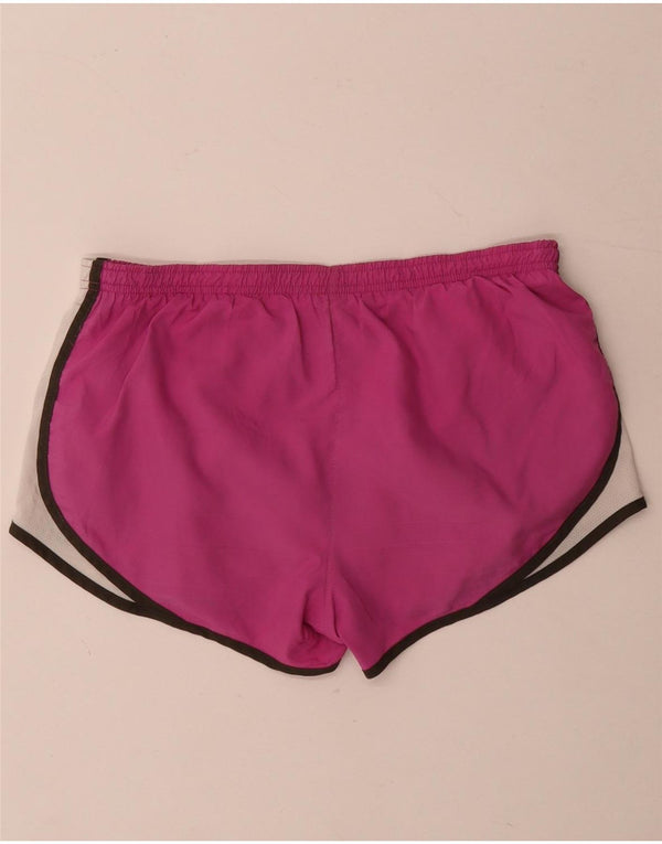 Nike Pantalones cortos deportivos Dri Fit para mujer UK 44 Poliéster color block rosa medio